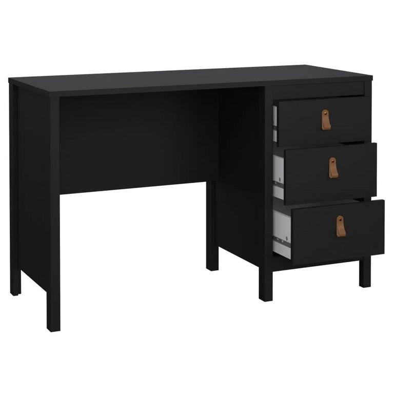 Clearance - Barcelona Desk - 3 Drawer - Black - A526