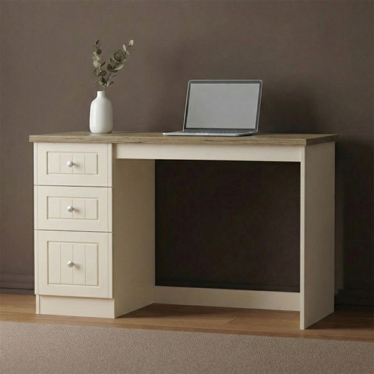 Vienna Desk - 3 Drawer - Cream