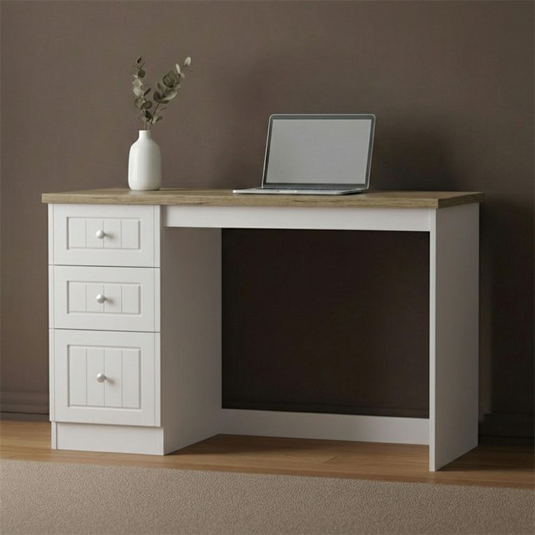 Vienna Desk - 3 Drawer - Porcelain