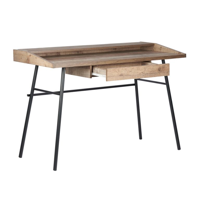 Urban Office Desk - Industrial Style - 1 Drawer - Rustic Wood