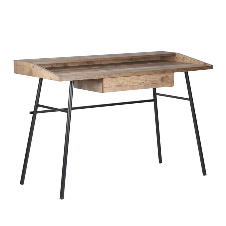 Urban Office Desk - Industrial Style - 1 Drawer - Rustic Wood