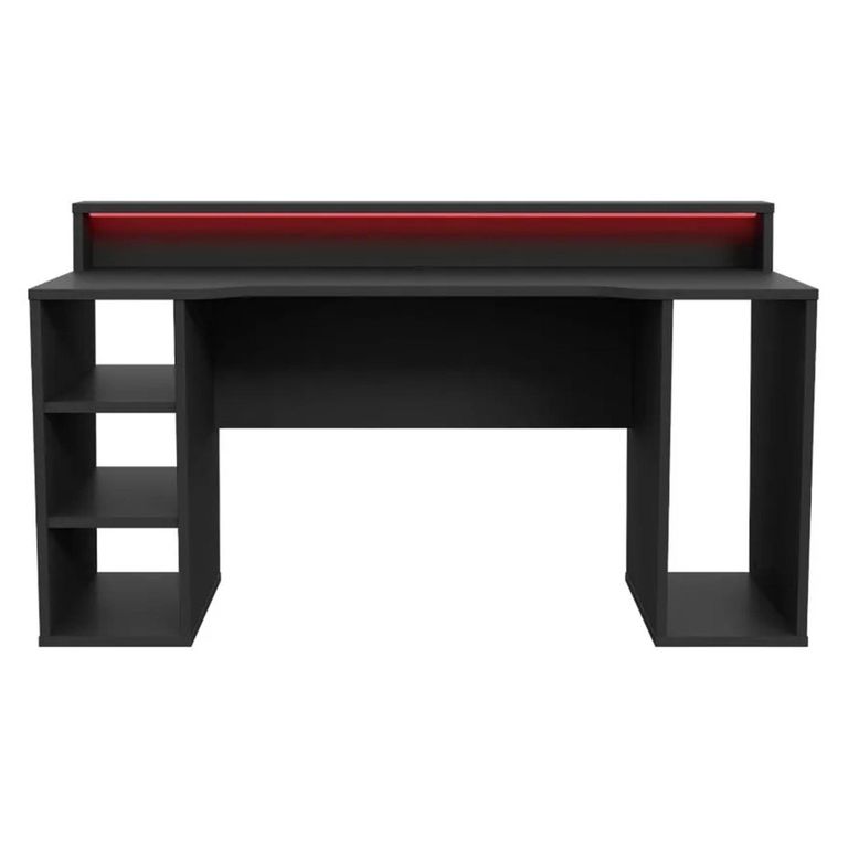 Tezaur Gaming Desk - LED Light - Black and Red