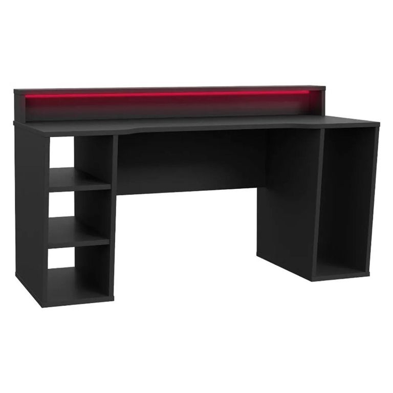 Tezaur Gaming Desk - LED Light - Black and Red