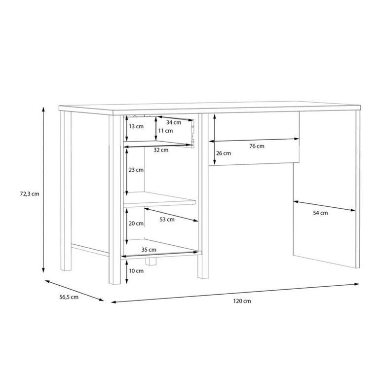 High Rock Desk - 1 Door - 1 Drawer - Oak