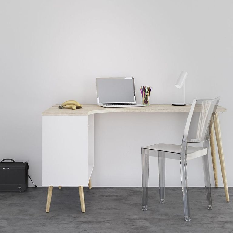 Oslo Desk - 2 Drawer - White and Oak