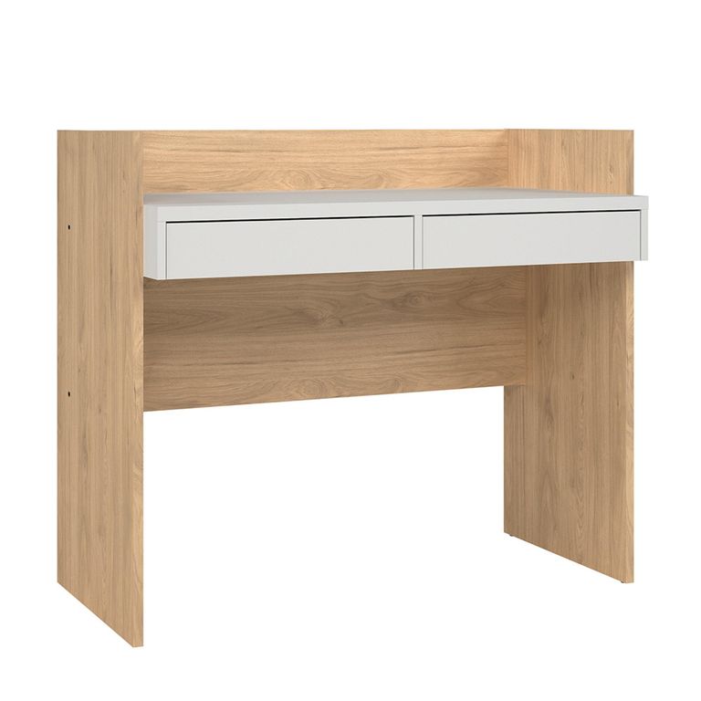 Function Plus Desk - 2 Drawer - Oak and White