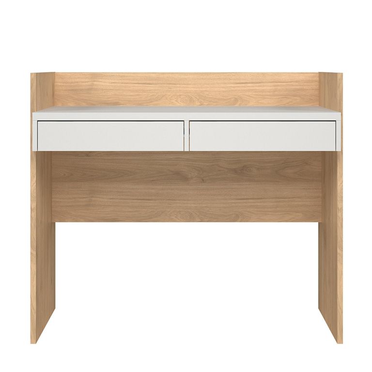 Function Plus Desk - 2 Drawer - Oak and White