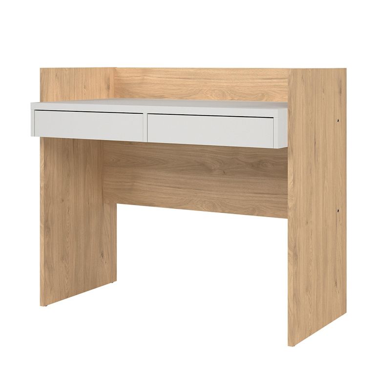 Function Plus Desk - 2 Drawer - Oak and White