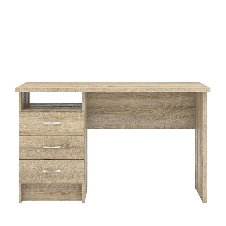 Function Plus Desk - 3 Drawer - Single - Oak