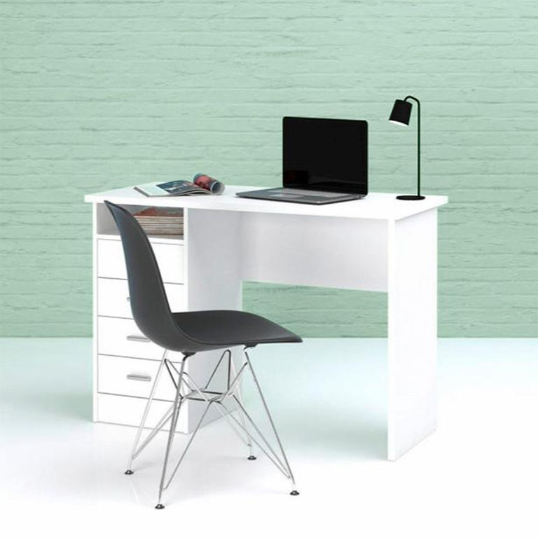 Function Plus Desk - 4 Drawer - Single - White