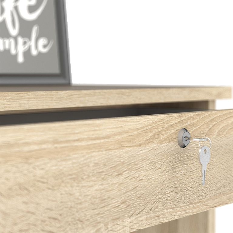 Function Plus Desk - 5 Drawer - Single - Oak