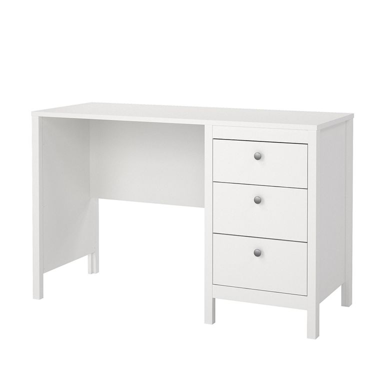 Madrid Desk - 3 Drawer - White