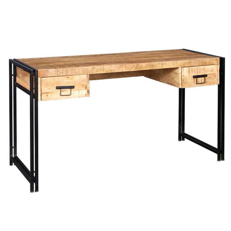 Cosmo Desk - 2 Drawer - Industrial Style - Wooden and Metal