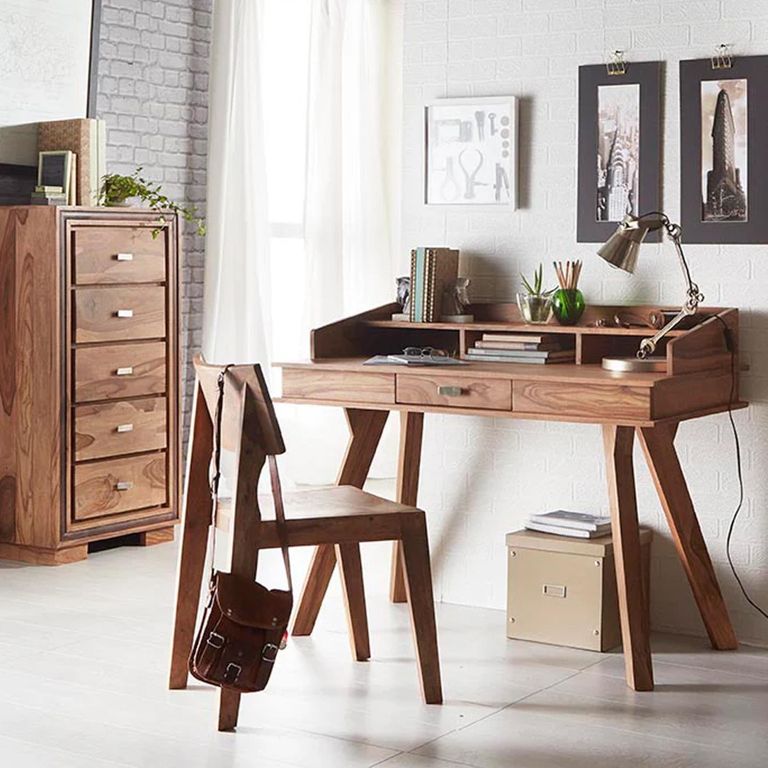 Jodhpur Writing Desk - 1 Drawer - Solid Sheesham Wood