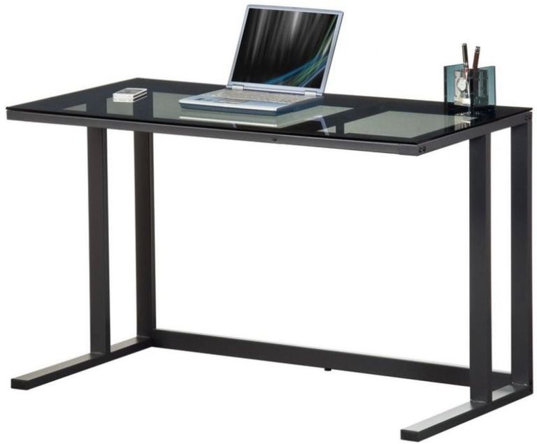 Adair Black Glass Home Office Desk - AW53385