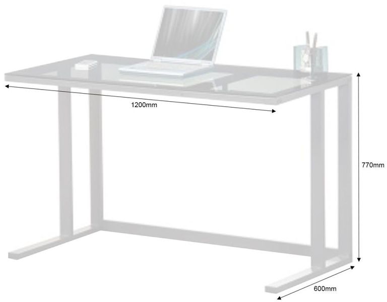 Adair Black Glass Home Office Desk - AW53385