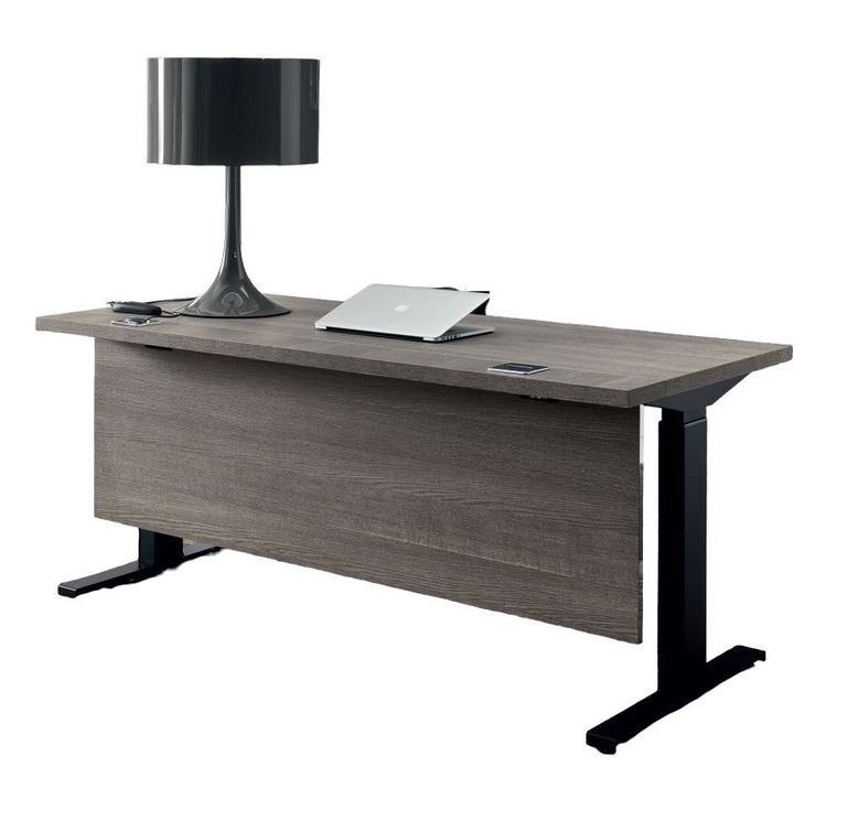 Tivoli Left Desk with Modesty - Grey Wood
