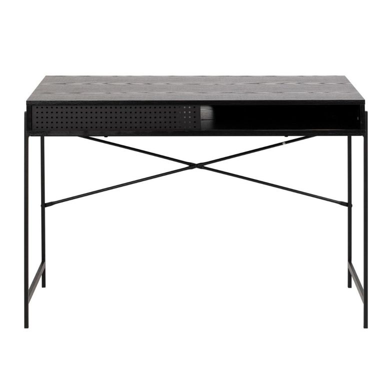 Angus Black Ash Sliding Door Desk