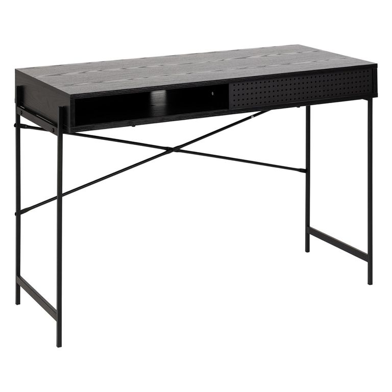 Angus Writing Desk - Black Melamine