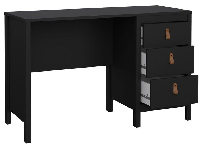Barcelona Black 3 Drawer Desk