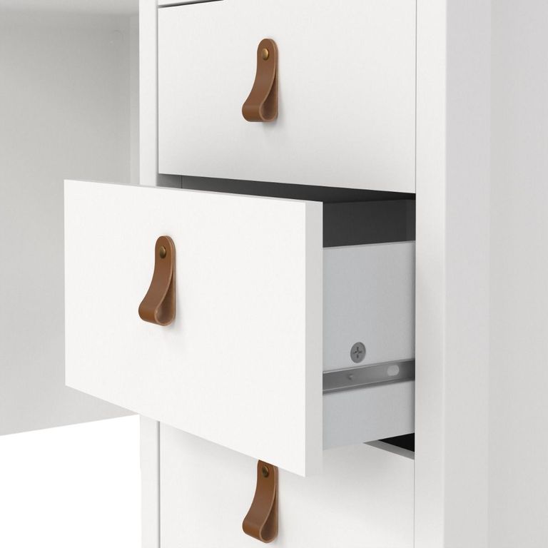 Barcelona White 3 Drawer Desk
