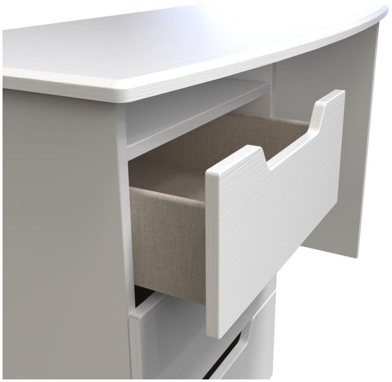 Bella White Ash 3 Drawer Desk