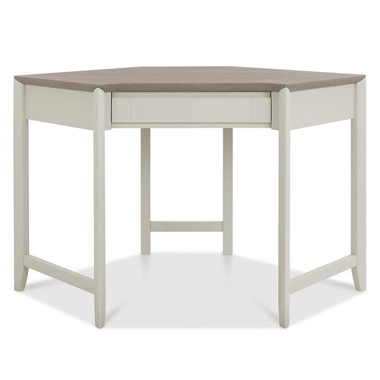 Bergen Grey Washed Oak & Soft Grey Corner Desk - Drawer