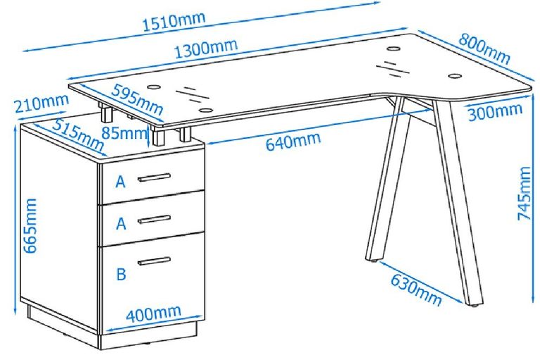 Cloud Smoked Grey 4 Workstation - Glass Top - AW23377-GY