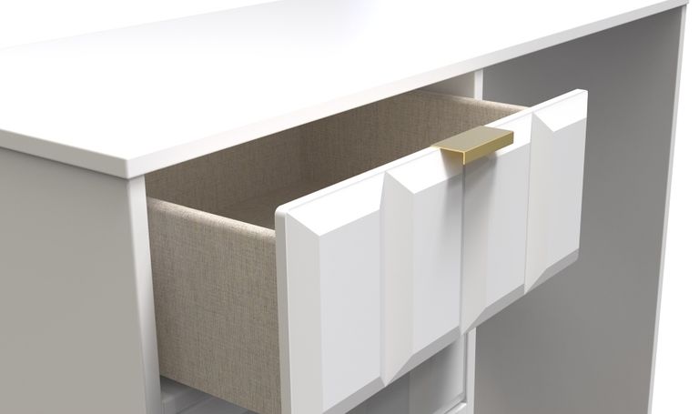 Cube White 4 Drawer Desk