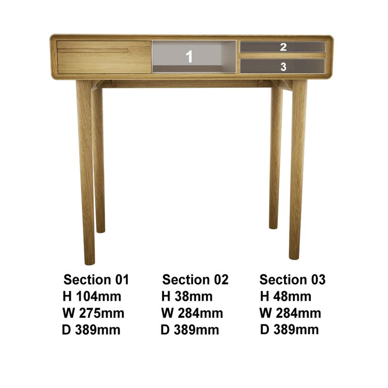 Scandic Computer Desk - 1 Drawer - Oak