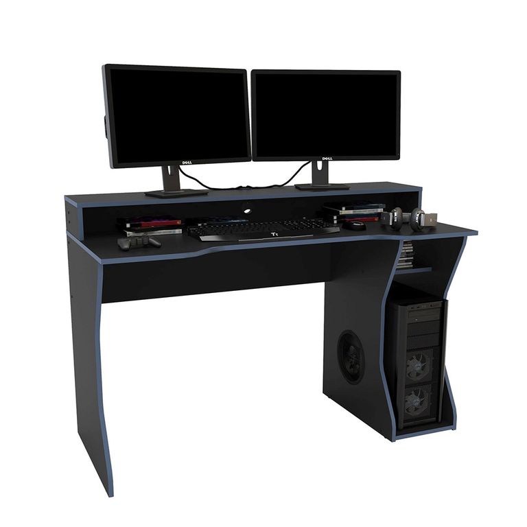 Enzo Gaming Desk - Black and Blue