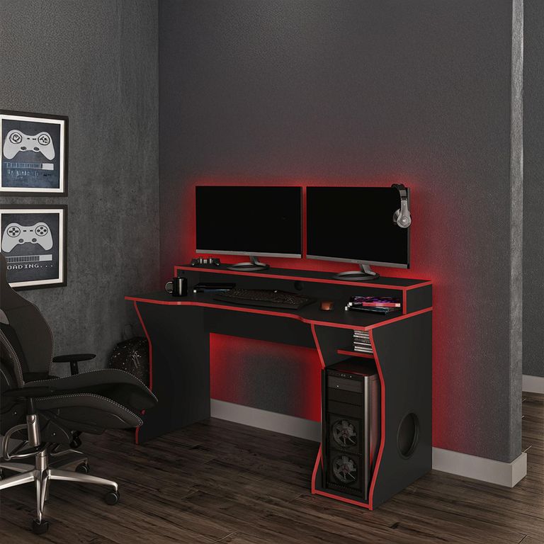 Enzo Gaming Desk - Black and Red