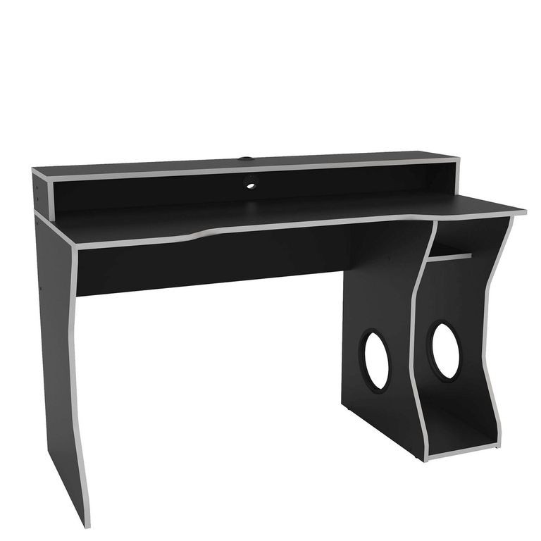 Enzo Gaming Desk - Black and Silver