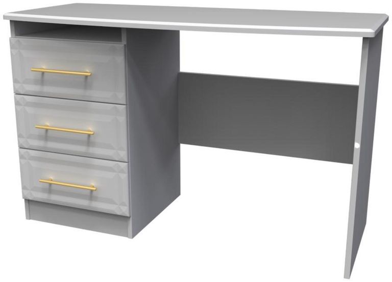 Faye Grey 3 Drawer Desk