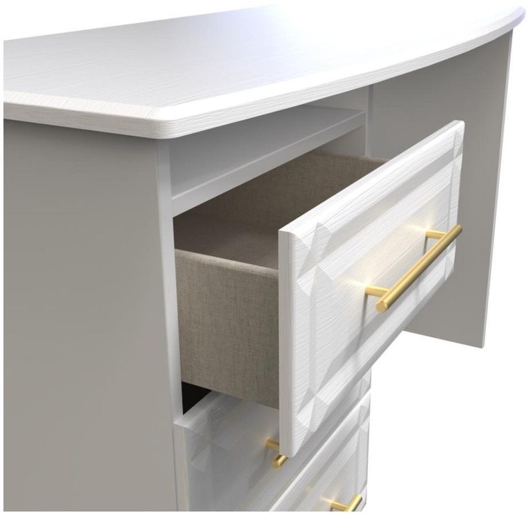 Faye White 3 Drawer Desk