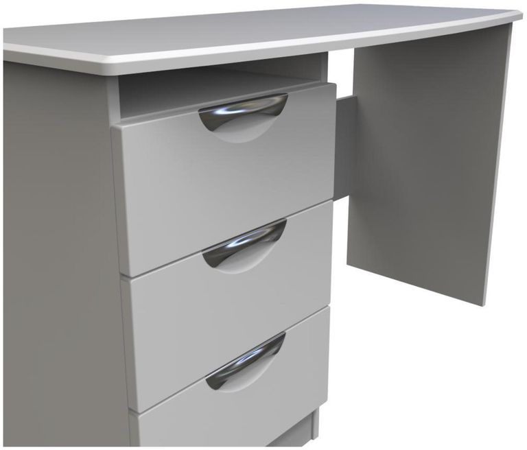 Flora Grey 3 Drawer Desk