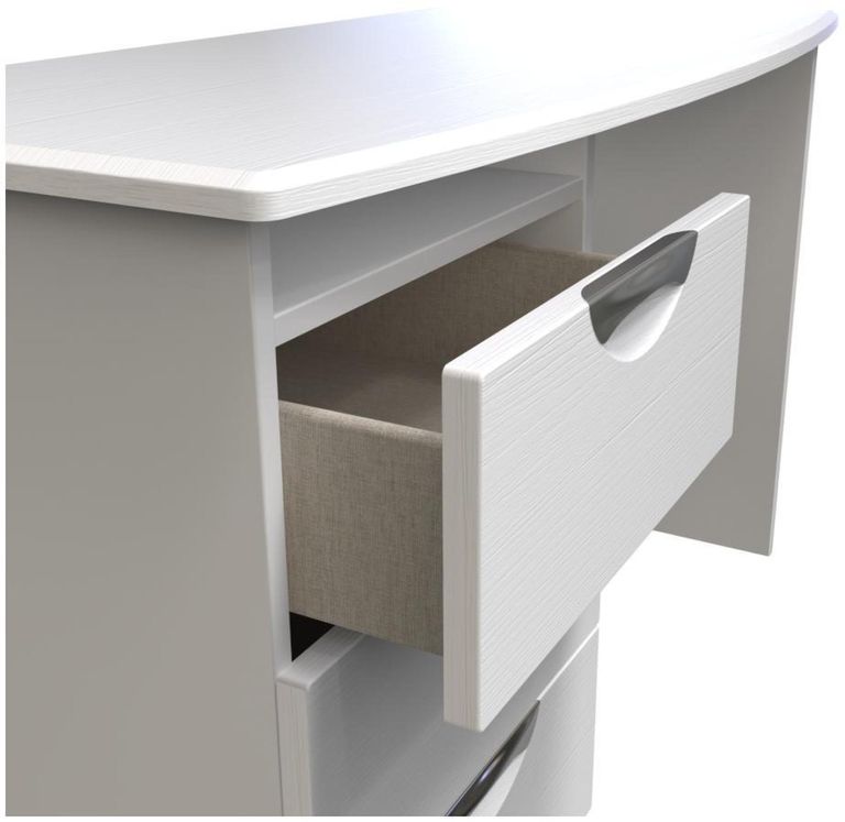Flora White 3 Drawer Desk