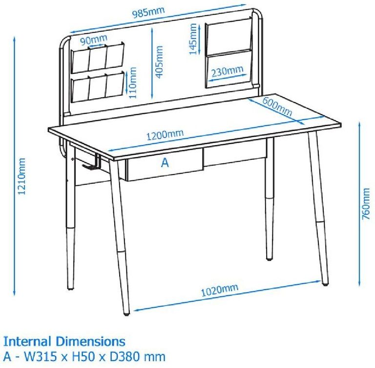 Foster Oak and White Office Desk - AW3617WHI