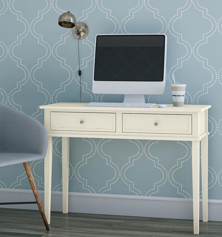 Francis 2 Drawer Writing Desk in White - 7919013COMUK