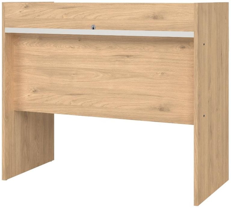 Function Plus Oak Effect and White 2 Drawer Desk