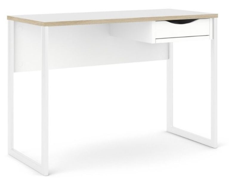 Function Plus White 1 Drawer Desk