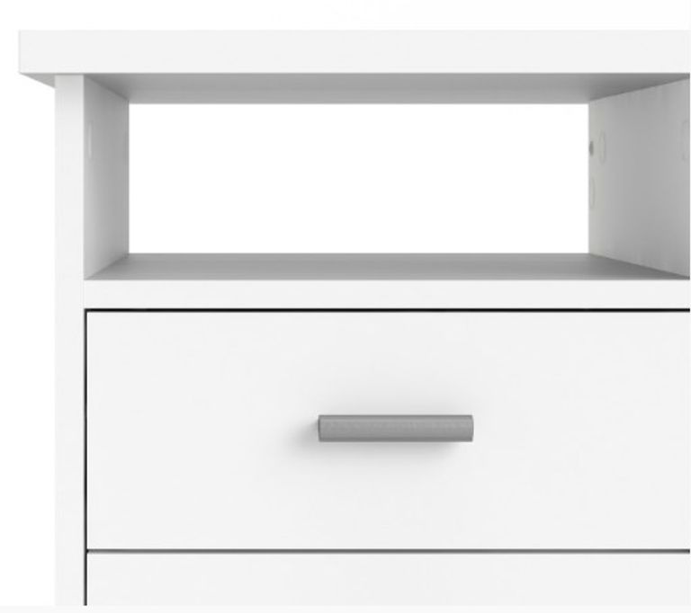 Function Plus White 4 Drawer Single Desk
