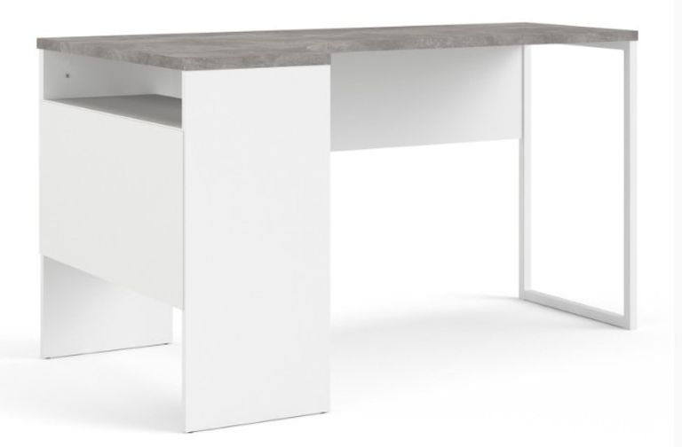 Function Plus White and Grey 2 Drawer Corner Desk