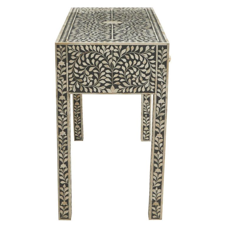 Fusion Desk - 3 Drawer - Silver Bone Inlay