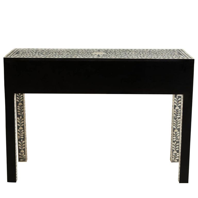 Fusion Desk - 3 Drawer - Silver Bone Inlay