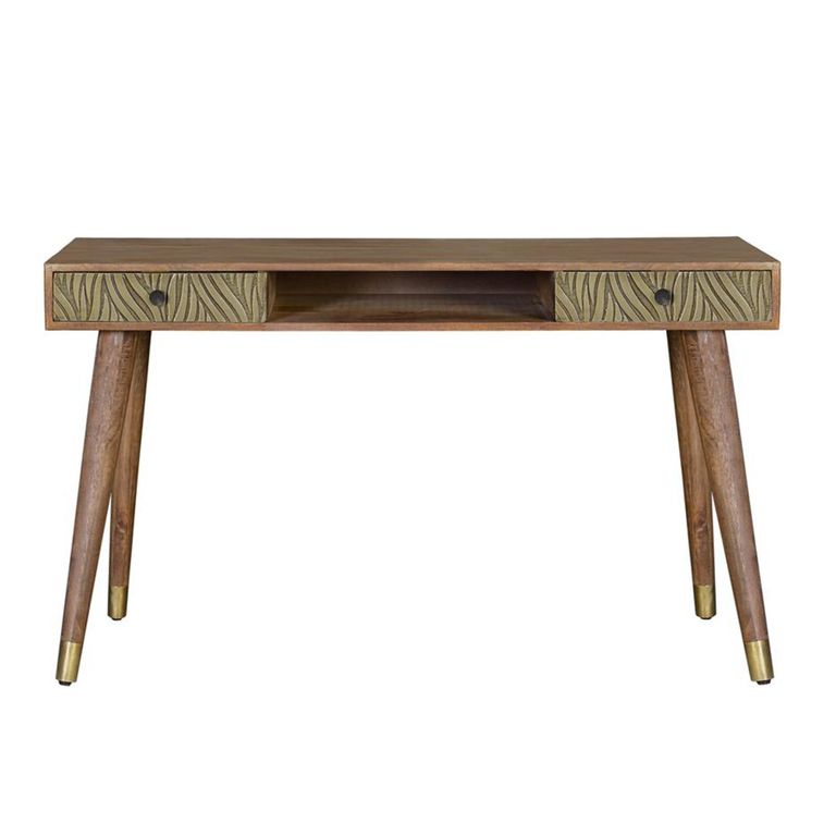 Hamlin Desk - Textured Mango Wood - 2 Drawer