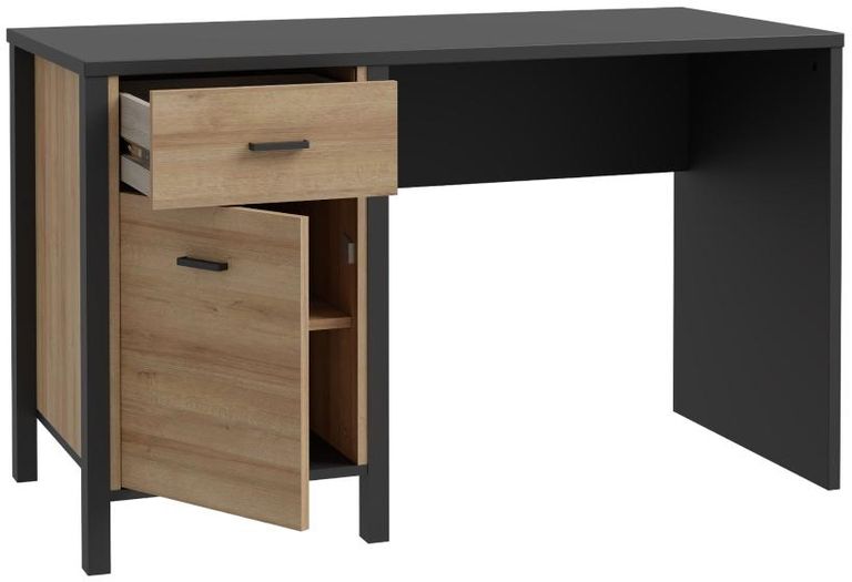 High Rock Oak Effect 1 Door 1 Drawer Desk