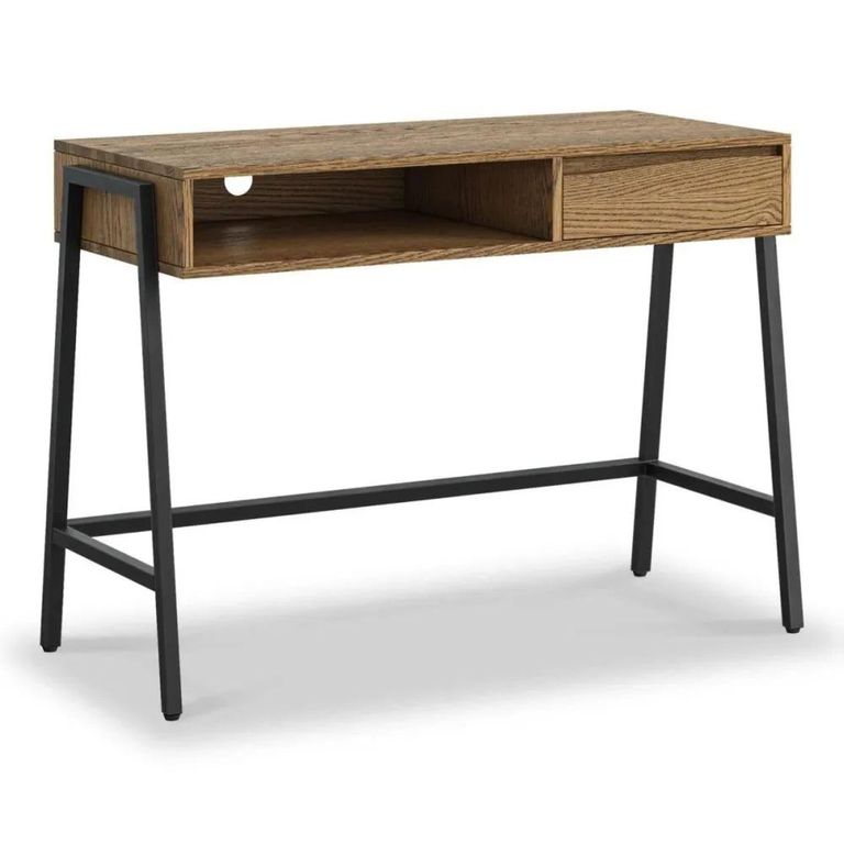 Jersey Office Desk - 1 Drawer - Industrial Style - Oak