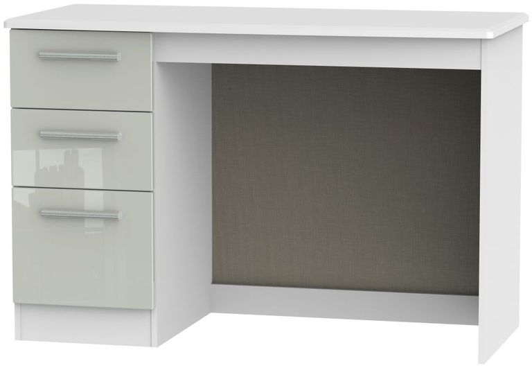 Knightsbridge Cashmere Gloss and White 3 Drawer Desk