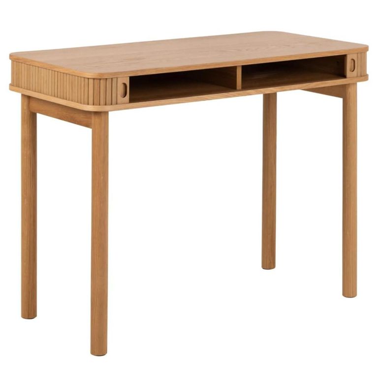 Langley Desk - 2 Door - Fluted - Oak